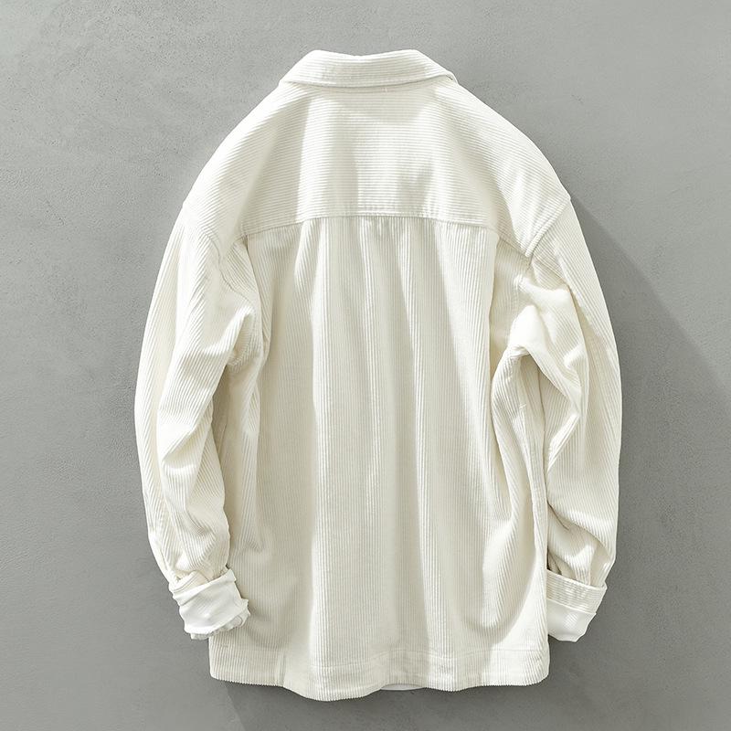Men's Long-Sleeve Corduroy Shirt - Japanese Retro Style, Loose Fit, Versatile Jacket