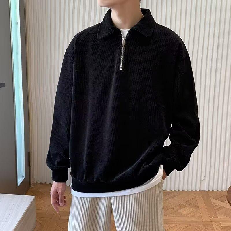 Trendy Harajuku-Style Half-Zip Sweatshirt: Artistic & Versatile Fashion