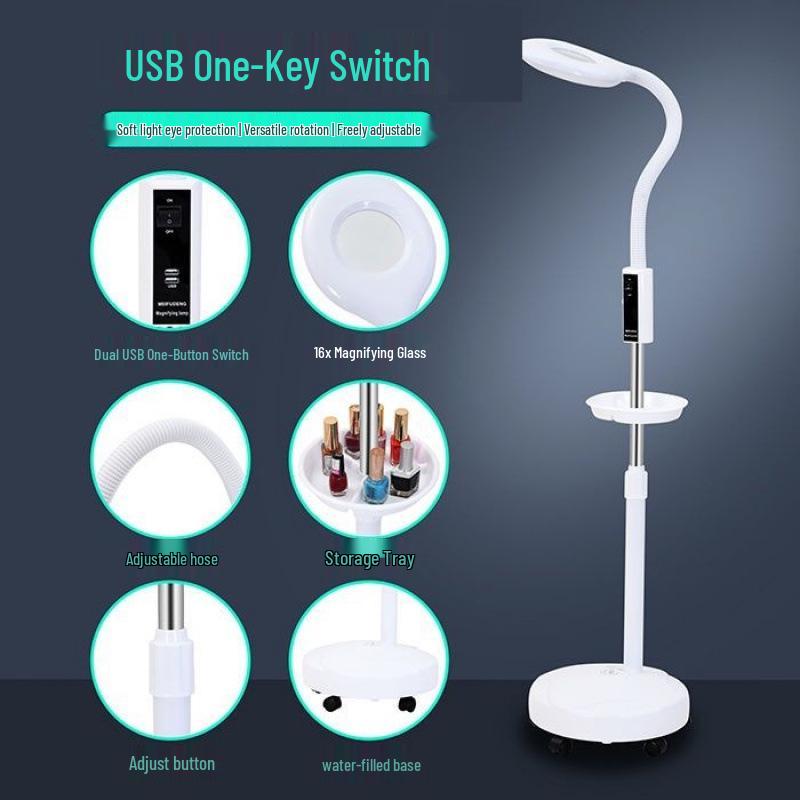 LED Eye-Friendly Tattoo & Nail Art Lamp: Desk & Floor Light for Cosmetic and Eyelash Extension