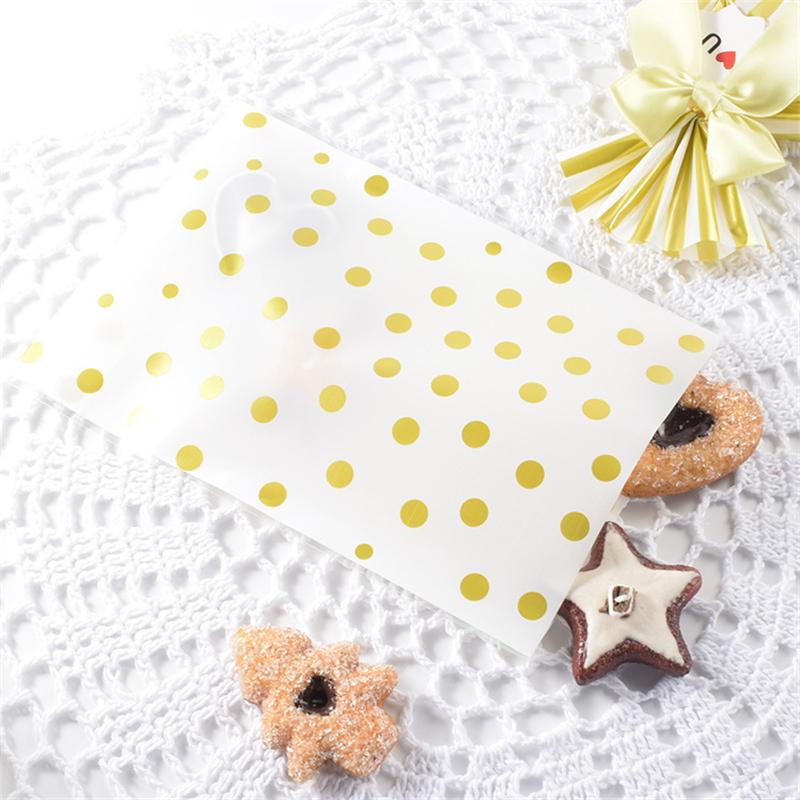 50Pcs 14x20cm Striped Baked Biscuit Bundle Pocket Candy Nougat Packaging Party Decor Gift Bags (No Ribbon)