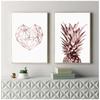Scandinavian Luxury Pictures Home Decor Rose Gold Wall Art Tropical Pineapple S and Prints Geometric Heart Canvas Painting