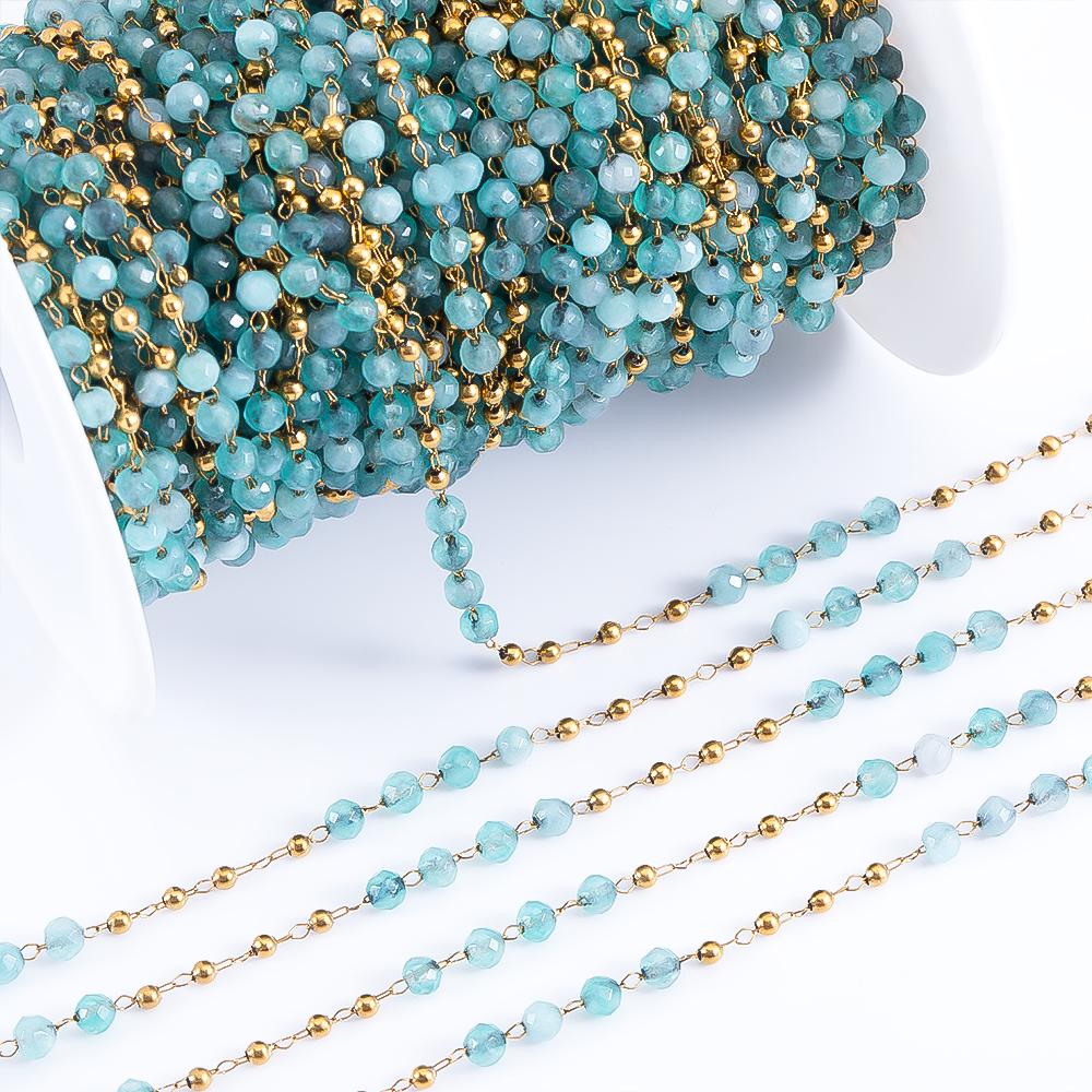0.5Meter 1Meter Stainless Steel Chain Color Crystal Ball Stone Beads Necklace Chain for Body Jewelry Making DIY Bracelet Supply