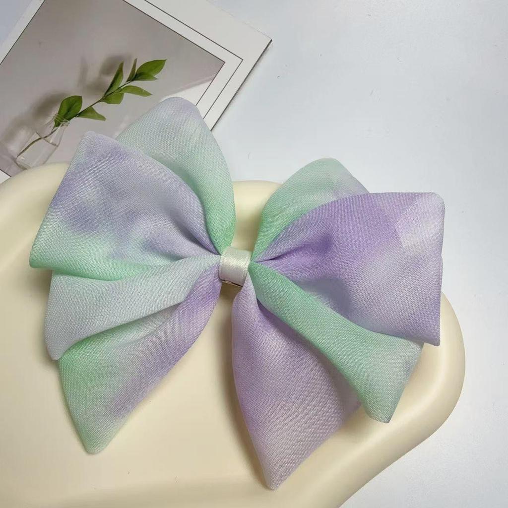 Korean Lace Chiffon Bow Hair Clip: Stylish, Versatile Spring Clip for Girls