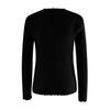 Ladies Fashion Sweater Solid Color V-Neck Lace Slim Fit Knitted Bottoming Shirt