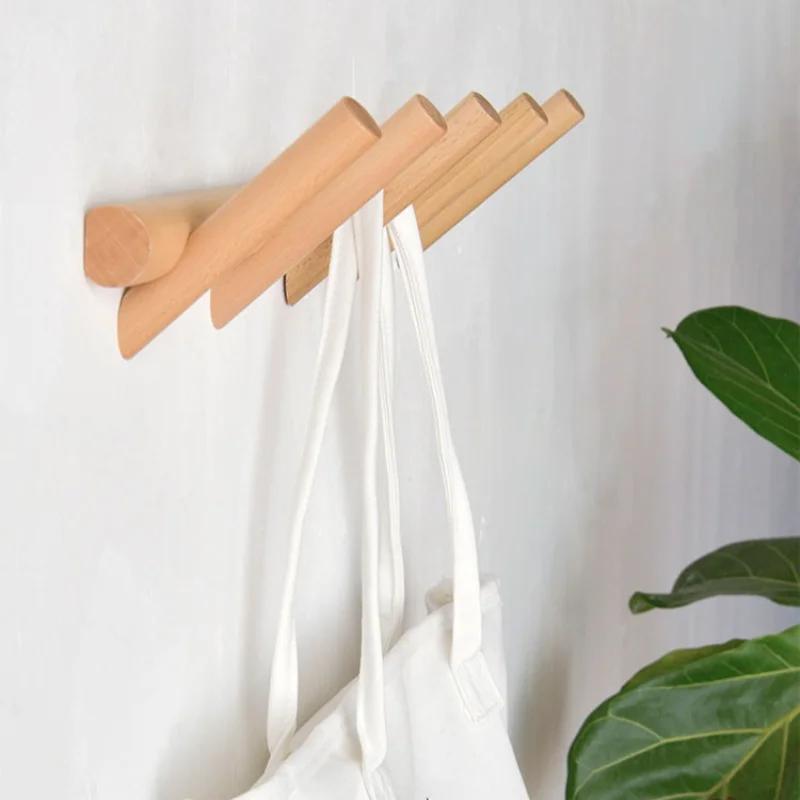Solid Wood Living Room Entrance Wall Clothes Hanger Multifunctional Wall Clothes Hanger Creative Luxury Clothing Storage Hook