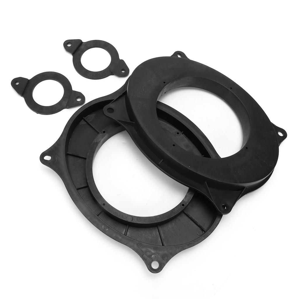 2 Pair Car Front Door Speaker Spacers Adaptor Ring Mounts Mat Black Replacement for Camry 2012‑2019