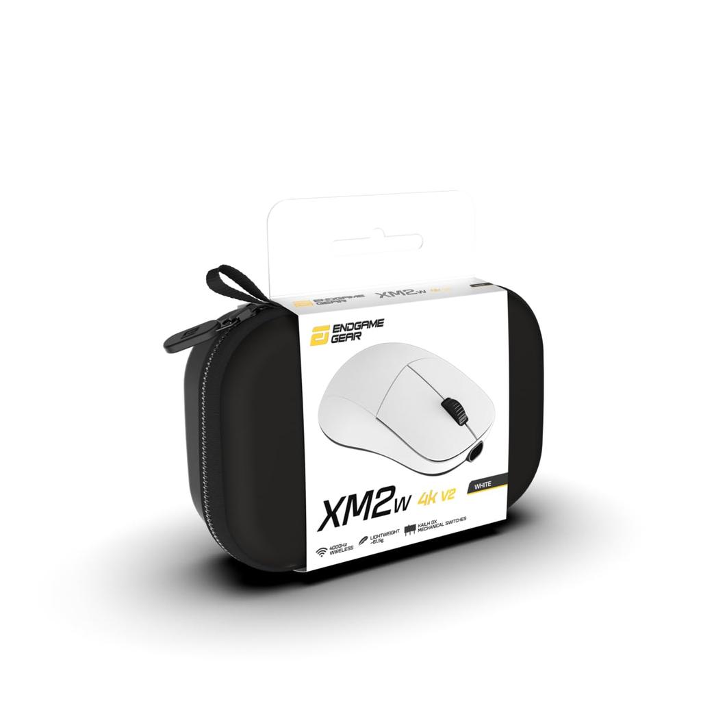 Endgame Gear XM2w 4K V2 Wireless Gaming White 30K DPI Optical 4000Hz Medium To Large Hand Claw Grip Lightweight Mouse, – Sensor, Polling, Design,