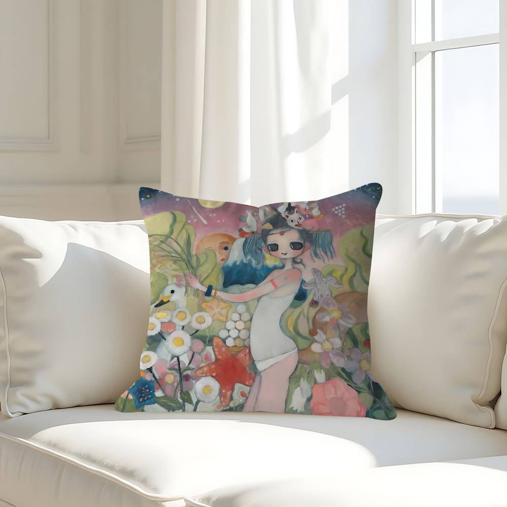 Cartoon A-Aya T-Takano Pillow Case Removable Washable Cushion Cover – All-Season Soft Linen
