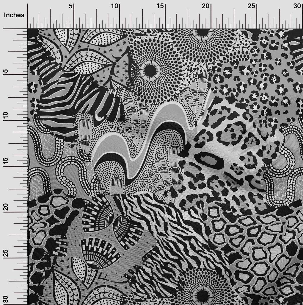 oneOone Cotton Flex Medium Gray Fabric Abstracts Diy Clothing Quilting Fabric Print Fabric By Yard 40 Inch