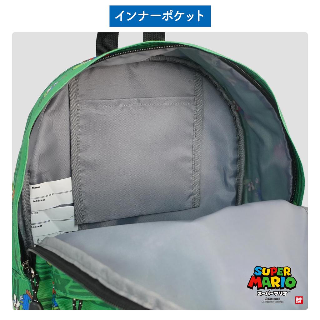 [TITLE ROLE] SUPER MARIO KIDS Jump & Run Backpack, Green