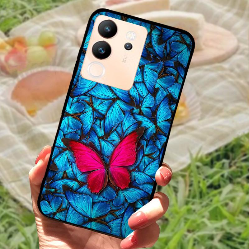 For Vivo V30 Lite Case Cover Silicone Soft Marble Black Bumper Funda Coque for vivo V2314 V30 Lite 5G Full Protective V30Lite
