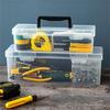 Clear Hardware Storage Box With Handle Perfect For Organizing Supplies And Workshop Tools Handheld Toolbox