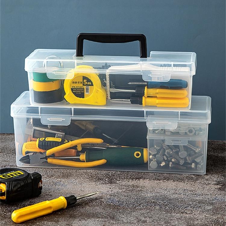 Clear Hardware Storage Box With Handle Perfect For Organizing Supplies And Workshop Tools Handheld Toolbox