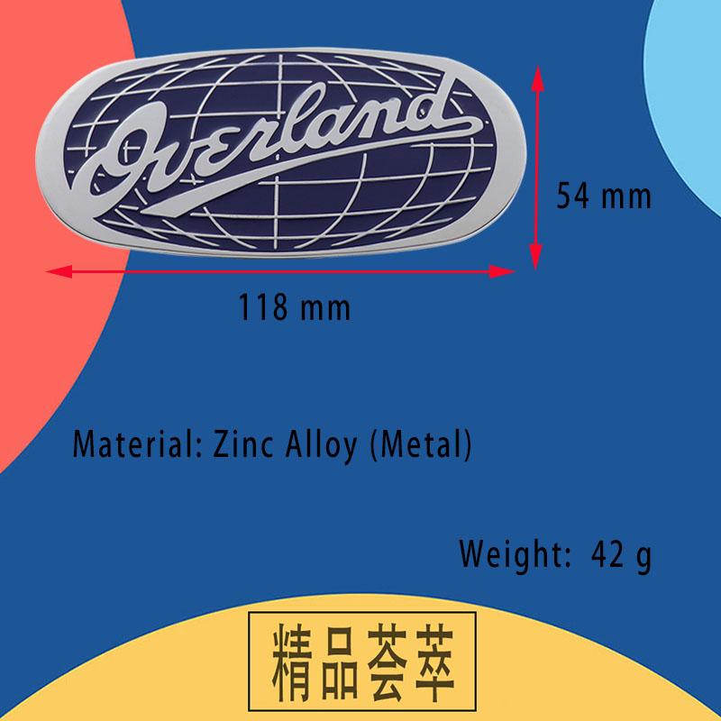 3D Overland for Off Road SUV Car styling Fender Rear Trunk Emblem Badge Sticker