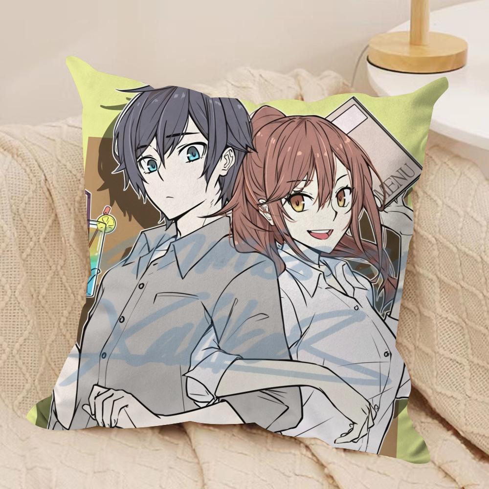 Cartoon H-Horimiya Anime Cushion Cover Soft Plush Double-Sided Printed Sofa Pillow Cushion Cover | All-Season Durable Decor Gift