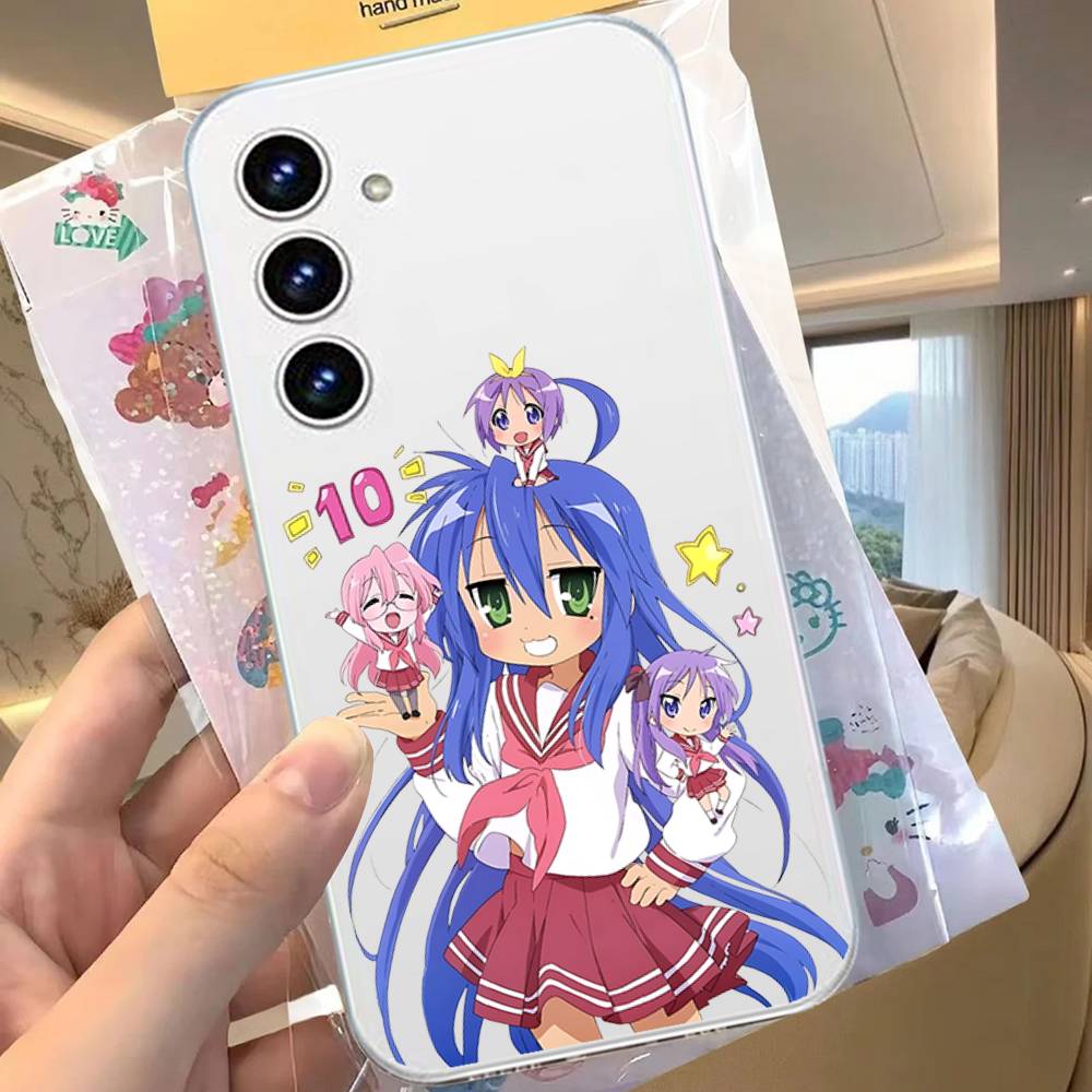 Kawaii Anime L-Lucky Star HD Clear Transparent Phone Case For Samsung Galaxy A52,A12,A51,S24,S23,S22ULTRA,S21 Edge,S20LITE,Plus,