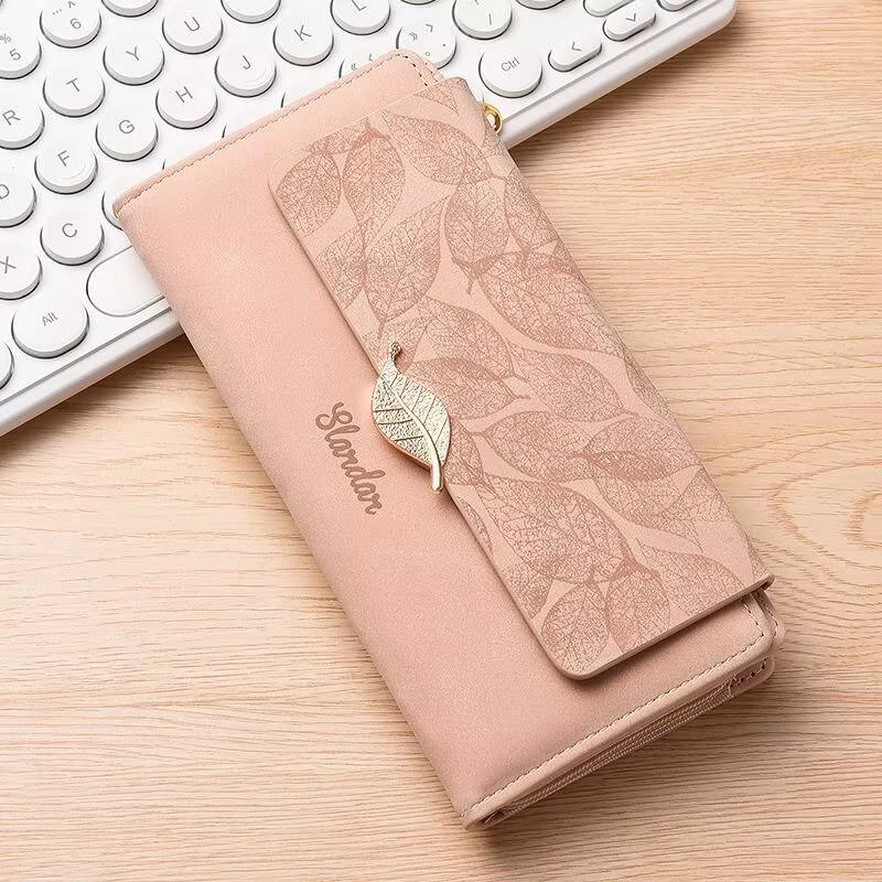 Women's Retro Leaf Clutch Wallet - 2026 Niche Design