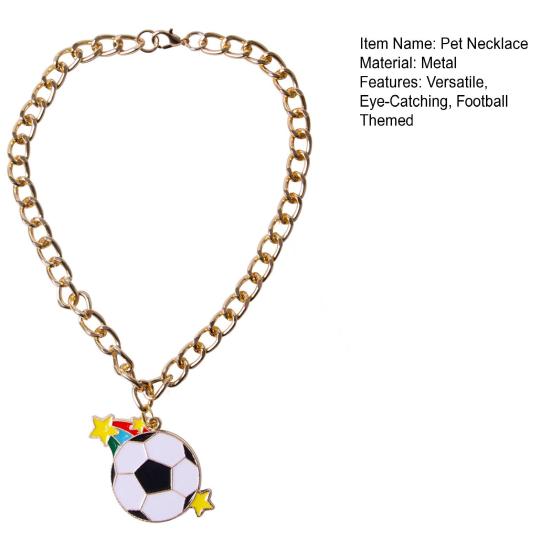 Collana per Animali a Tema Calcio Trofeo Ciondolo Pallone da Calcio Collare per Animali Catena Metallica Collare per Cani per Fan del Calcio Gatti e Cani