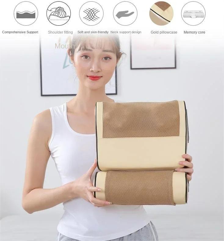 

Electric Neck Massager Pillow Multifunctional Massage Pillow Device Neck Back Waist Health Massager Relaxation Pillow Massager EU золотой