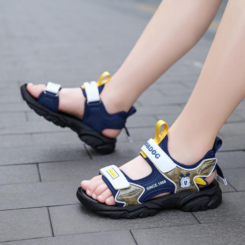 

Babu Bean Мальчики Летние Детские Сандалии Тренд Универсальные Повседневные Сандалии Подростковые Мужские Пляжные Туфли на Мягкой Подошве 40