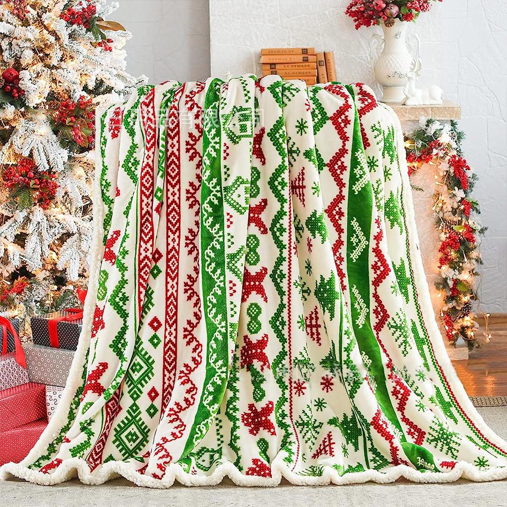 Soft Double Layered Flannel Fleece Blanket Thick Warm for Christmas Present Perfect for Dorms and Air Conditioning Naps Machine