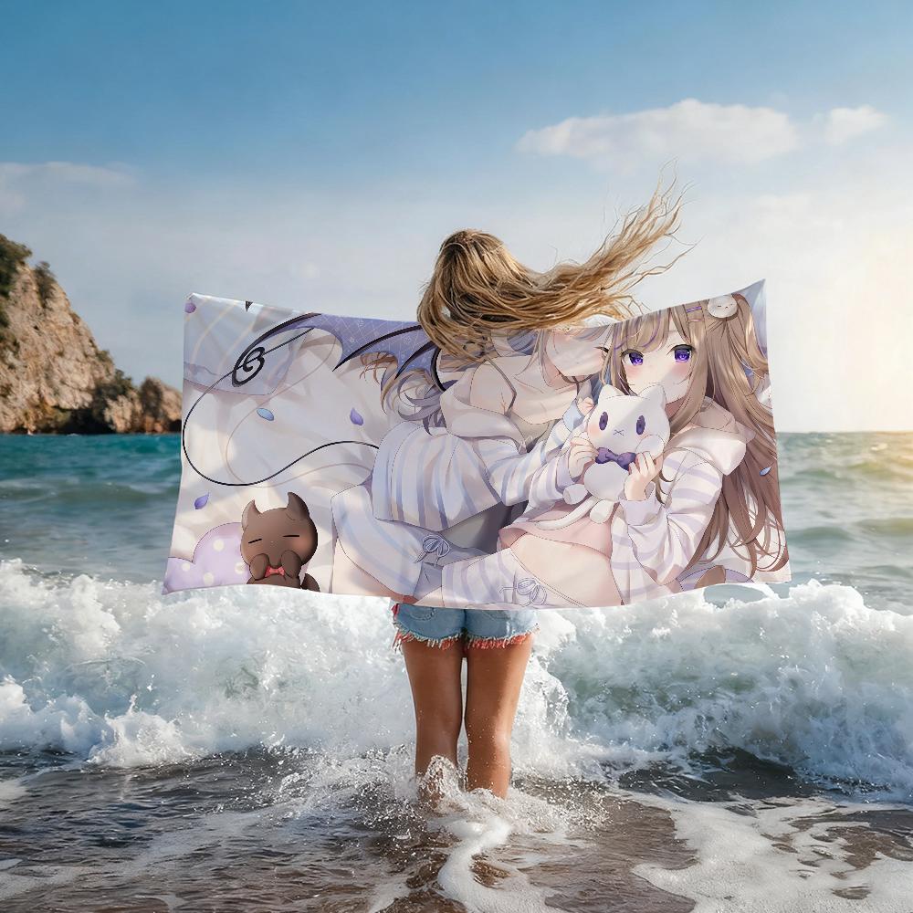 White Cat Girl Towel Shower Sauna Travel Spa Quick Dry Gym Accessories Soft Large Beach Towels