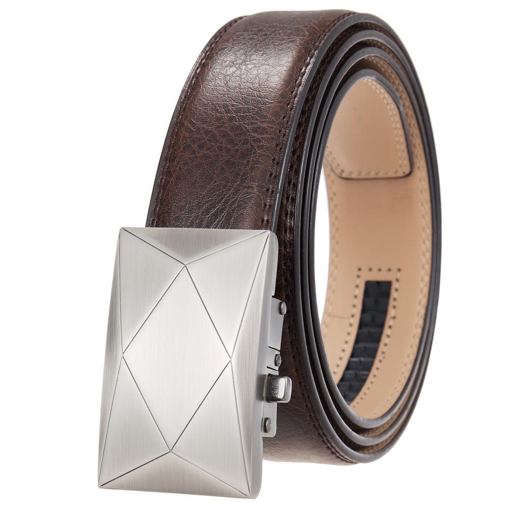 1Pcs Prismatic Men'S Belt Korean Version Tide Automatic Buckle Men'S Cowhide Belt Fashion Belt Ly36-1339-1