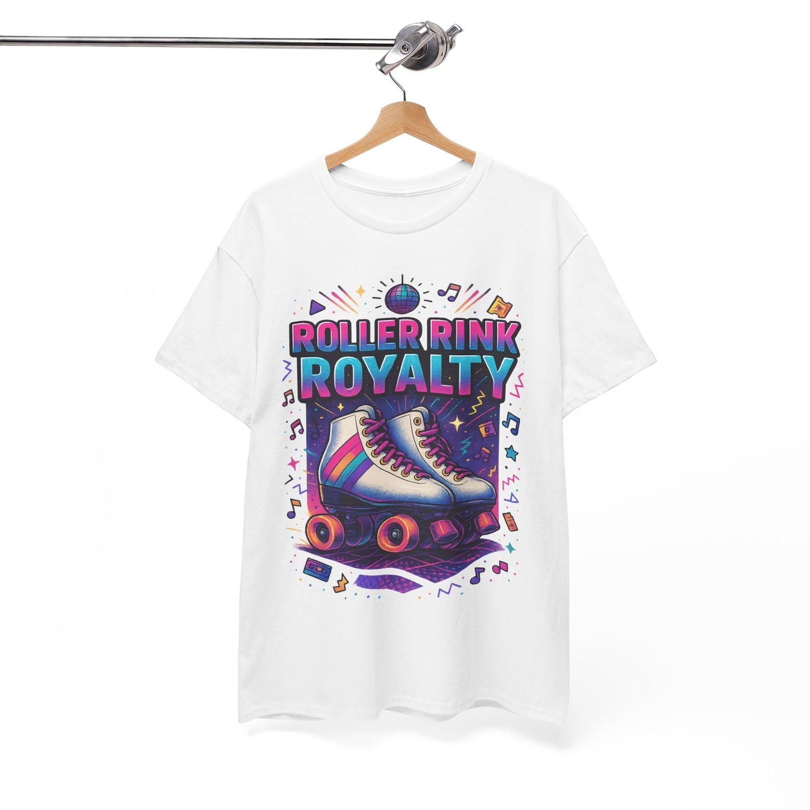 I Was Raised on 90s Roller Rinks, Retro Roller Skate Royalty Graphic Tee M