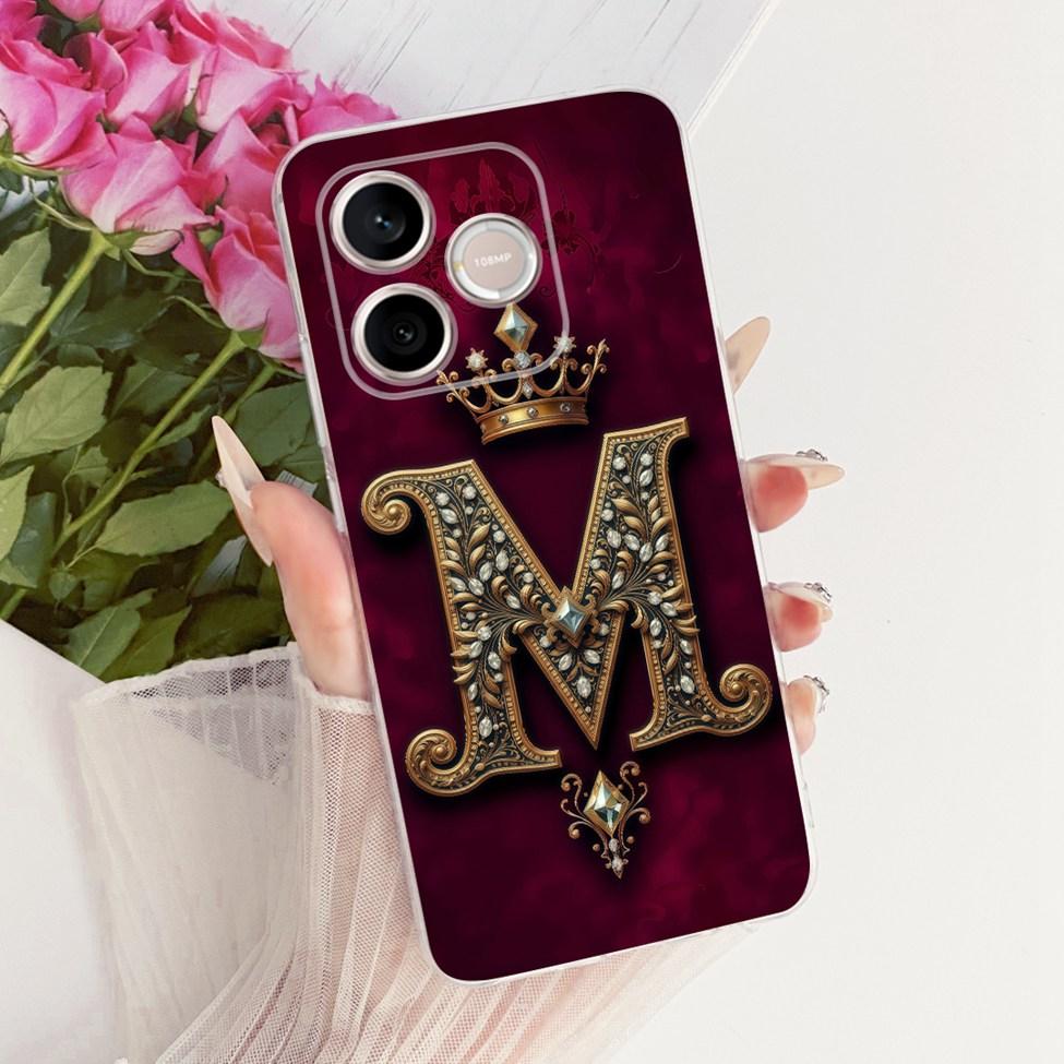 Transparente Hülle für Honor 500 Smart Cover Luxus A-Z Buchstaben Mode Cool Krone Weiche Hülle für Honor 500Smart