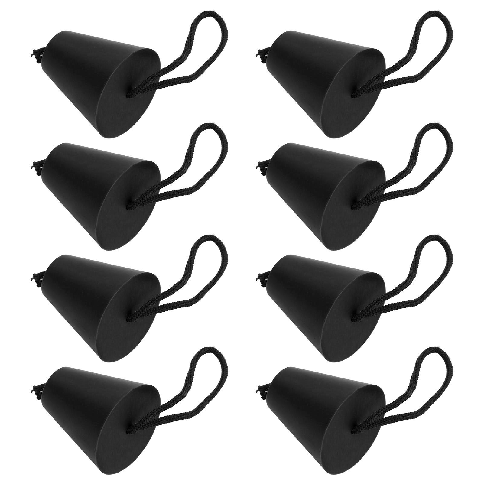 

8Pcs Set Kayak Scupper Plug Silicone Drain Hole Bung Stopper with Lanyard for CanoeBlack Black чёрный