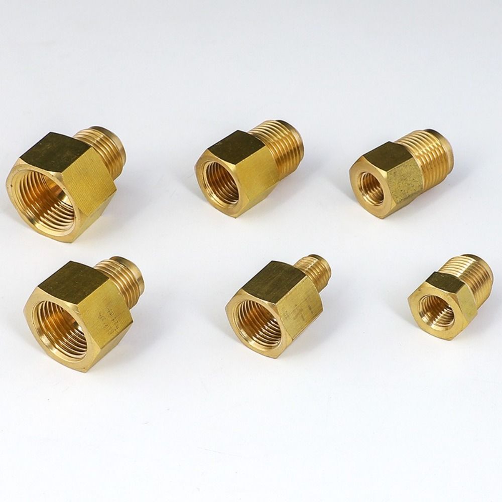 Female To Male Brass Pipe Connector 1/4 3/8 1/2 3/4 Inch AC Coupler Adapeter Flare Fitting