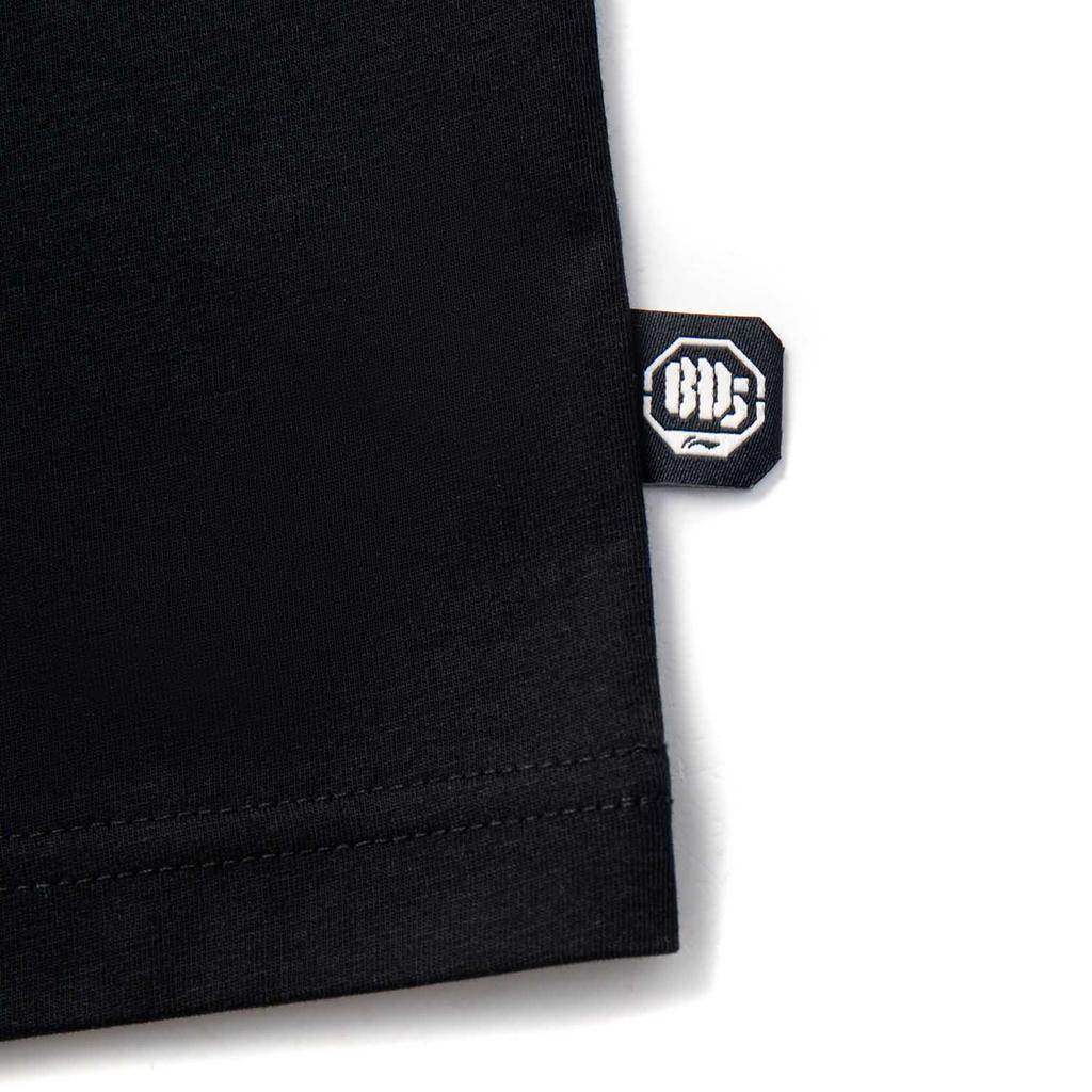 Li Ning Basketball Series Letter Print Pattern Breathable Versatile Casual Short Sleeve T-Shirt Men T-Shirt Black AHSV207-5