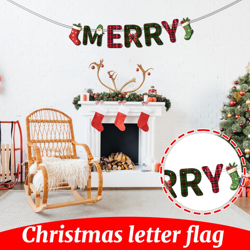 Christmas Letter Flag, Christmas Banner, Hanging Banner, Shopping Mall Decoration, Hanging Flag