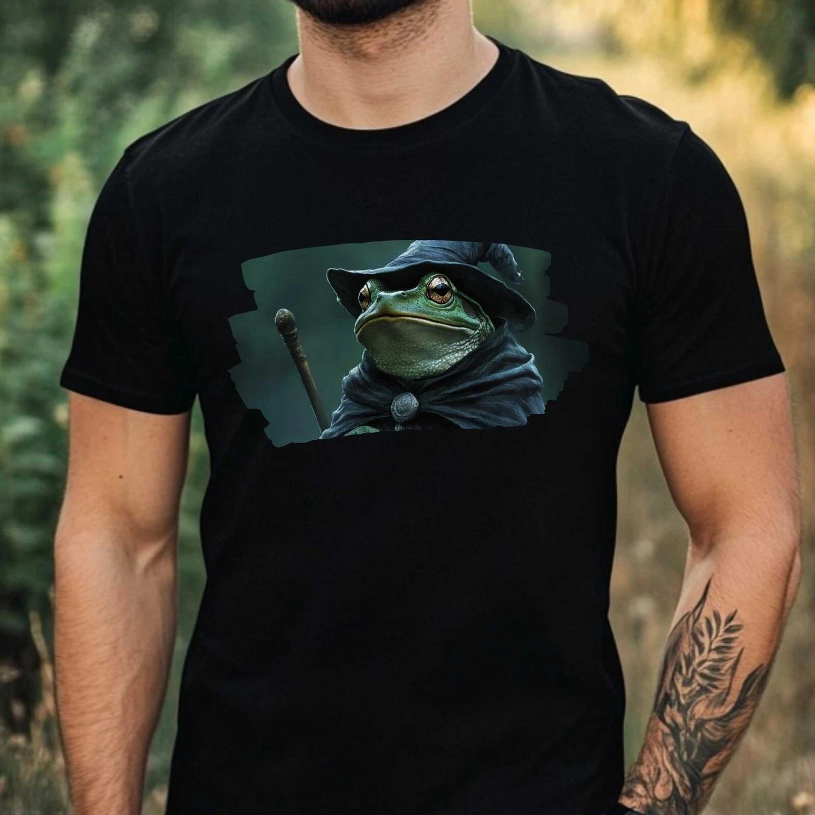 T-Shirt Herren Frosch Zauberer Motiv Baumwolle Größe XS bis 5XL XS