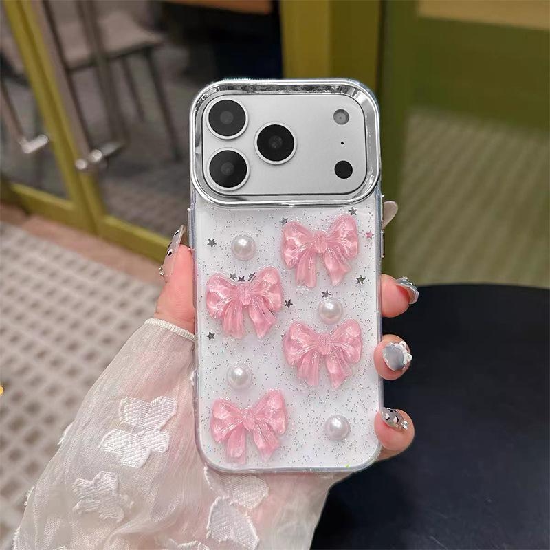 Pearl Butterfly Star Glue Phone Case for IPhone17 for Apple 16promax 3D 15 Soft Shell 14 Women