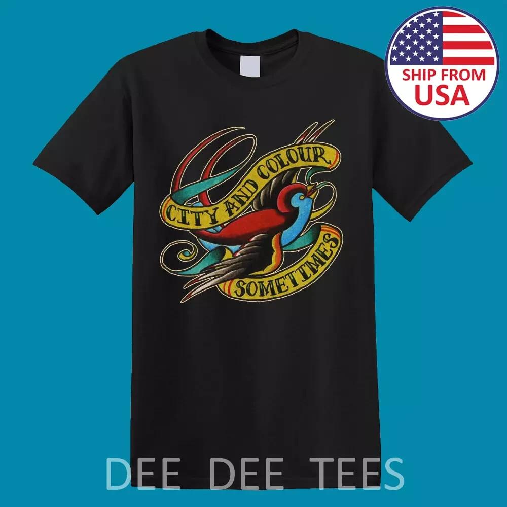 City And Colour Sometimes Men's Black T-Shirt Tops tees Men's Women's Size S to 4XL