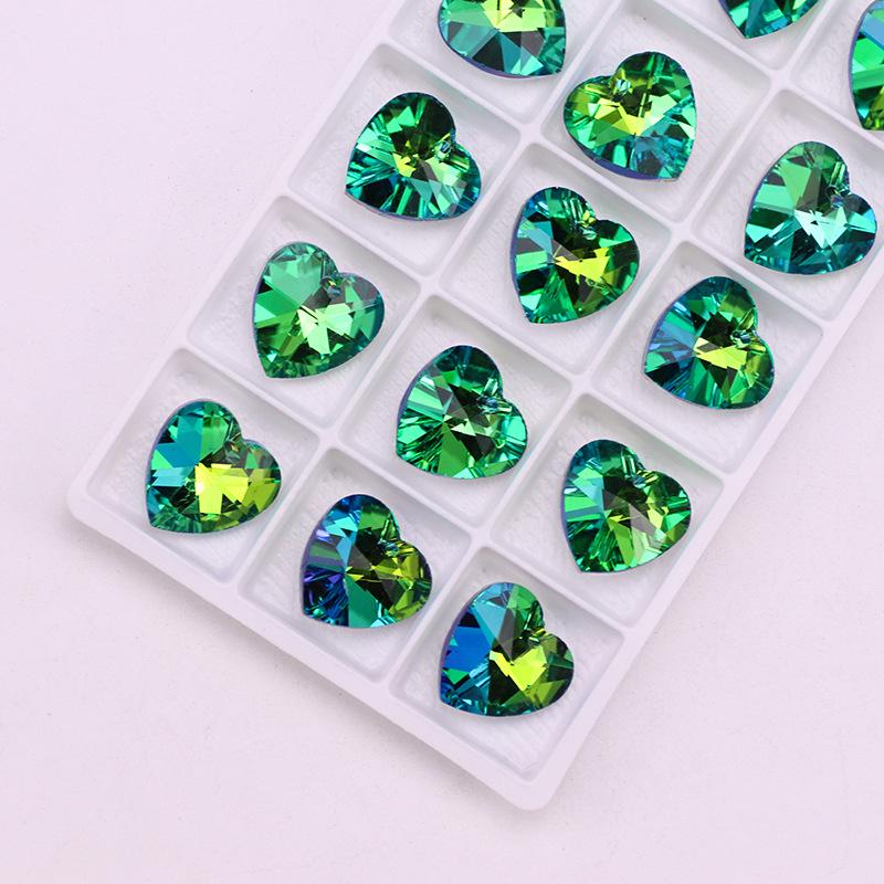 Heart Gem Crystal Rhinestone Pendant for DIY Earrings