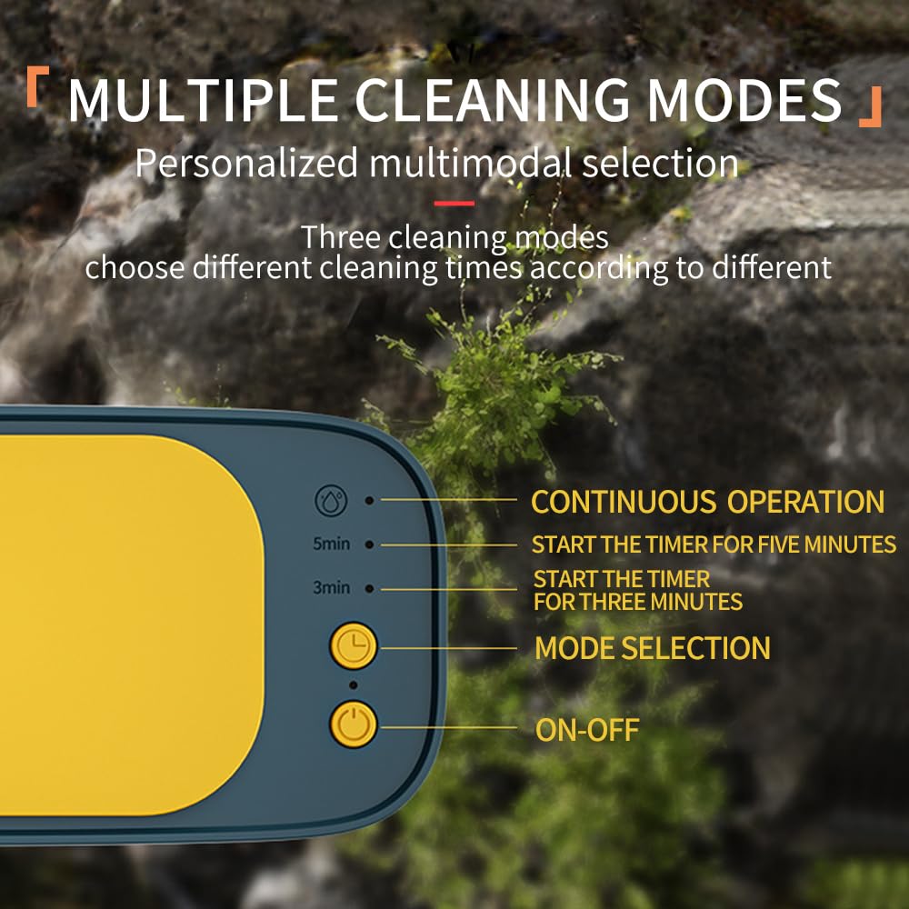 Aparat de curățare cu ultrasunete, poate fi folosit timp de 2 ore. Ușor, Portabil, Echipat cu Control Tactil și 3 Moduri, Potrivit pentru Ochelari, Inele, Monede