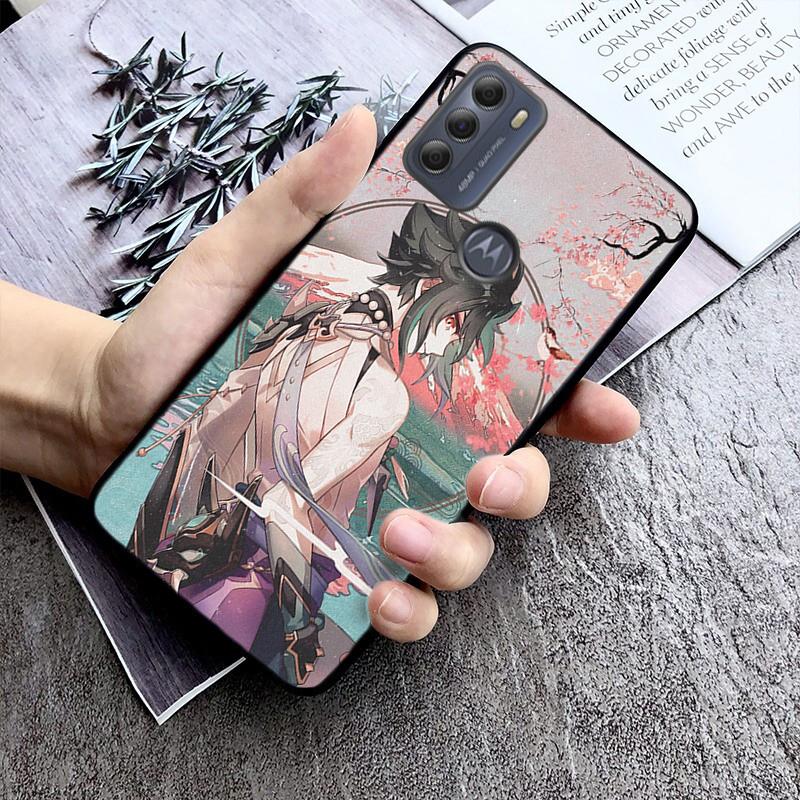 Xiao Genshin Impact Handyhülle für Motorola E7 Plus E32 E20 E40 Edge 20 Lite G22 G52 G20 G30 G100 G60 G50 G10 G Pure G Stylus