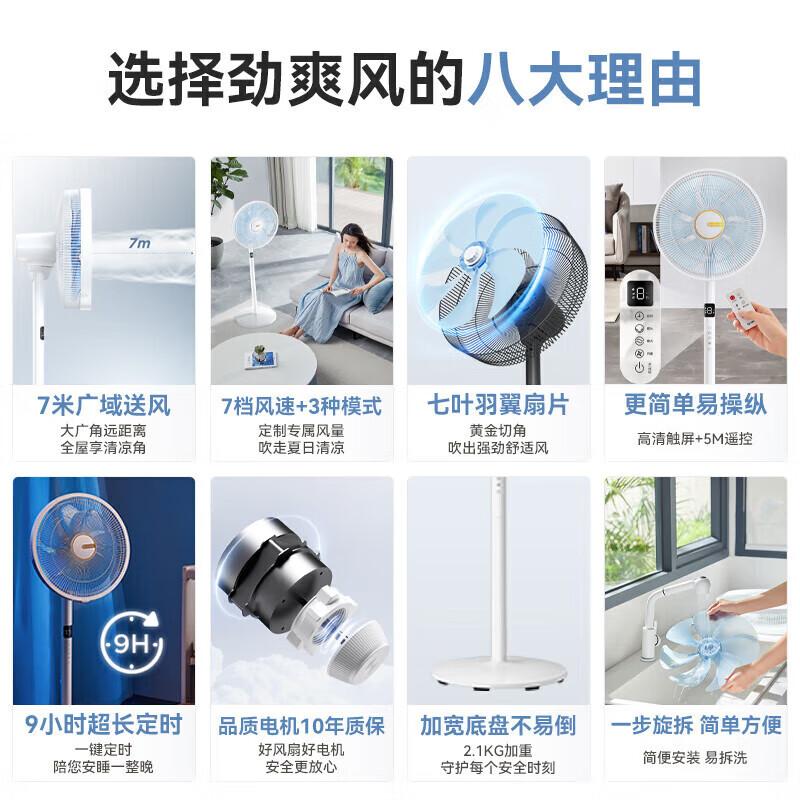AIRMATE Home Electric Fan Intelligent Remote Control Floor Fan Energy Saving 7-blade Fan Large