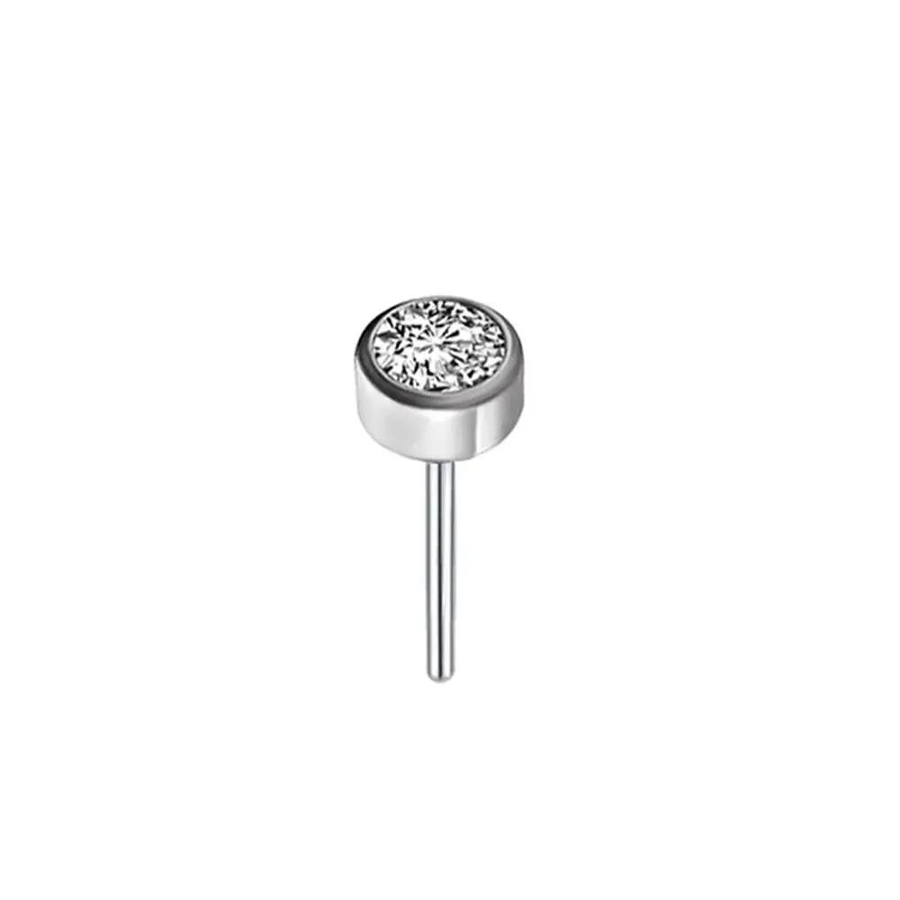10 Stück Ohrstecker Gewindelose G23 Titan Nase PIERC Push Pin Labret Lippenringe Ohrringe Knorpel Helix Piercing Schmuck