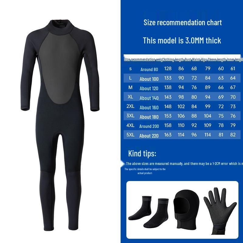 Women's 3mm Winter Wetsuit: One-Piece Snorkeling, Jellyfish & Sun Protection, Warm Surfing Swimsuit