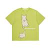 Leuawi Big Cat Tshirt Yellow Green