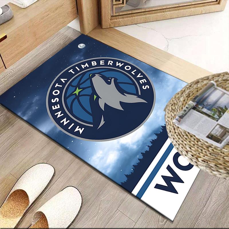 Timberwolves Logo  Carpet, Kitchen Rugs, Yoga Mat, Non-Slip Mats, Rug for Bathroom, Living Room Bedroom, Camping Rugs Christmas Gift
