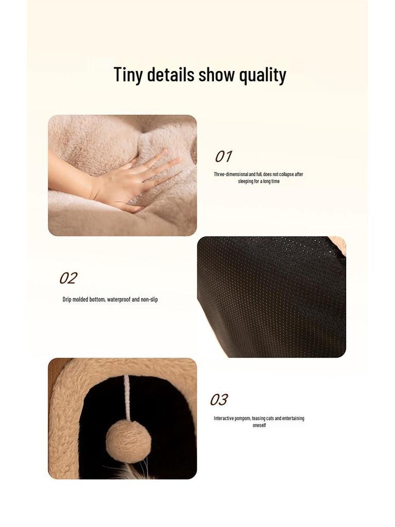 Cross-border Cat Villa: Cozy Autumn/Winter Nest for Kittens & Dogs