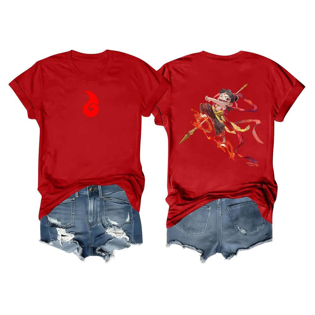 Women's Casual Daily Round Neck Printed Short Sleeved T-shirt Letter Top