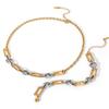Women's geometric hollow-out necklace, fashionable versatile spliced color-block necklace and bracelet, 18K gold plated