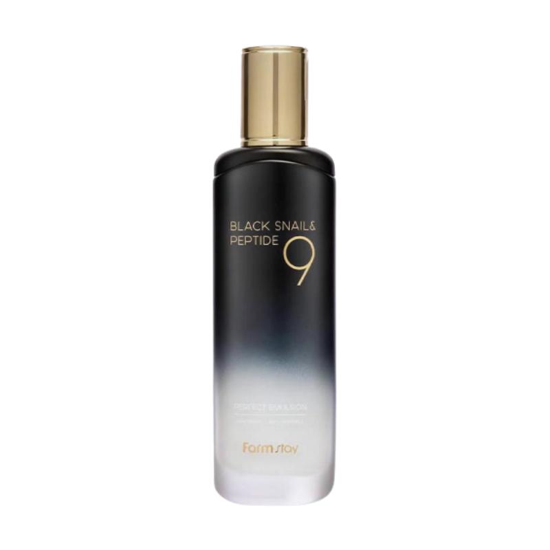 

FARM STAY Black Snail & Peptide 9 Perfect Emulsion 120мл – Увлажняющая эмульсия против морщин с муцином черной улитки и 9 пептидами