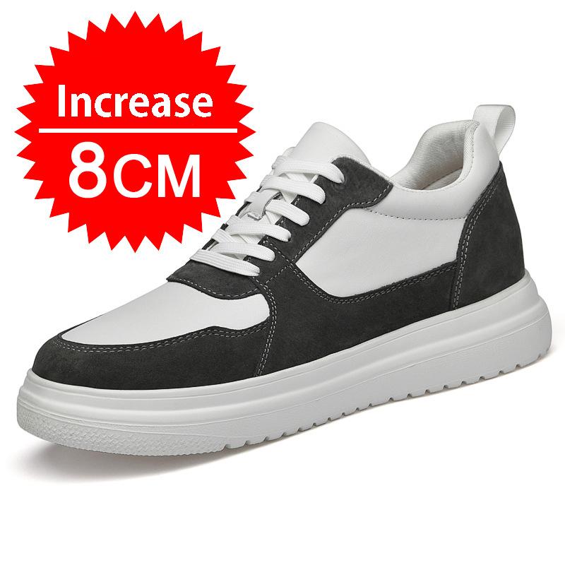 Men's sports height-increasing shoes new inner height-increasing black shoes genuine leather invisible height-increasing sports