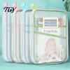 Dustproof File Sleeve Mesh Document Bag with Zipper And Strap, L Shaped Three Layer PVC Case Opening Pouch, Transparent Organizer for Office
